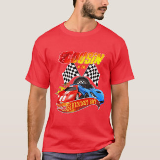 T-shirt Cousin De La Course De Garçon Anniversaire Anniver