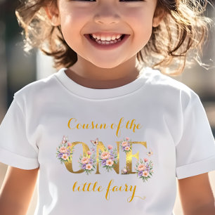 T-shirt Cousin de la fête d'anniversaire 1 an jardin féeri