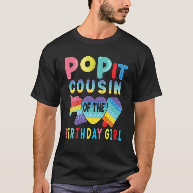 T-shirt Cousin de la fille du Birthday (Devant)