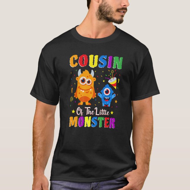 T-shirt Cousin De La Petite Famille Monstre Qui Correspond (Devant)