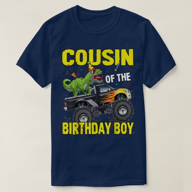 T-shirt Cousin De L'Anniversaire Dinosaures Garçon T Rex M (Design devant)