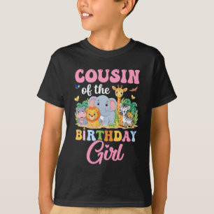 T-shirt Cousin De L'Anniversaire Fille Enfants Safari Jung