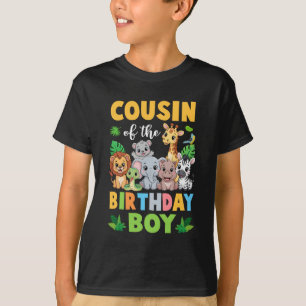 T-shirt Cousin De L'Anniversaire Garçon Enfants Safari Jun