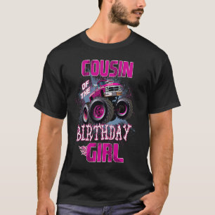 T-shirt Cousin de l'anniversaire Girl Monster Camion 1er