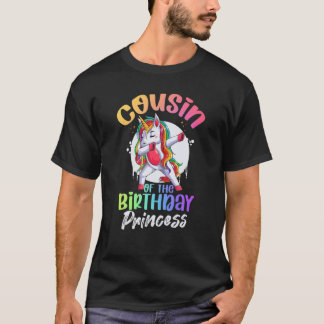 T-shirt Cousin De L'Anniversaire Princesse Dabbing Unicorn