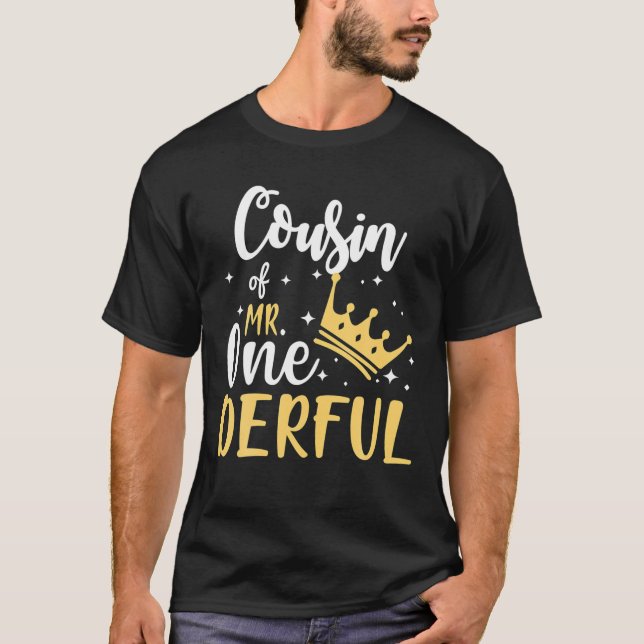 T-shirt Cousin De M. Onederful 1Er Anniversaire Un Derful  (Devant)