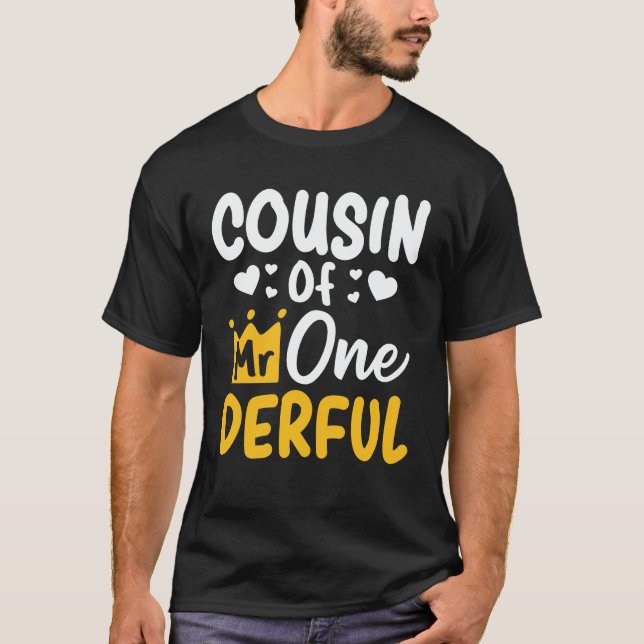 T-shirt Cousin de M. Onederful 1st Birthday Party Matching (Devant)
