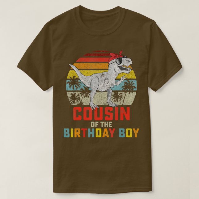 T-shirt Cousin Dinosaur Fille de l'Anniversaire Garçon cor (Design devant)