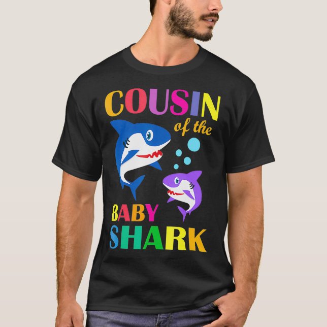 T-shirt Cousin Du Bébé Requin Anniversaire Cousin Requin (Devant)
