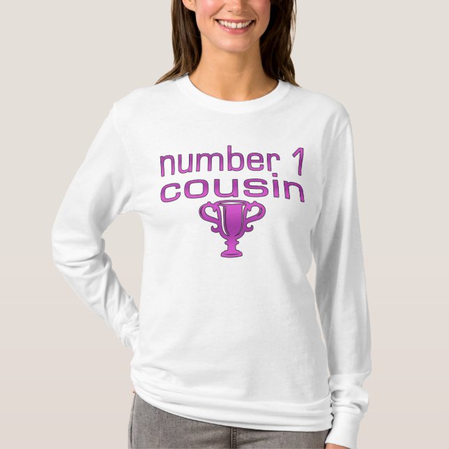 T-shirt Cousin du numéro 1 dans le rose (Devant)