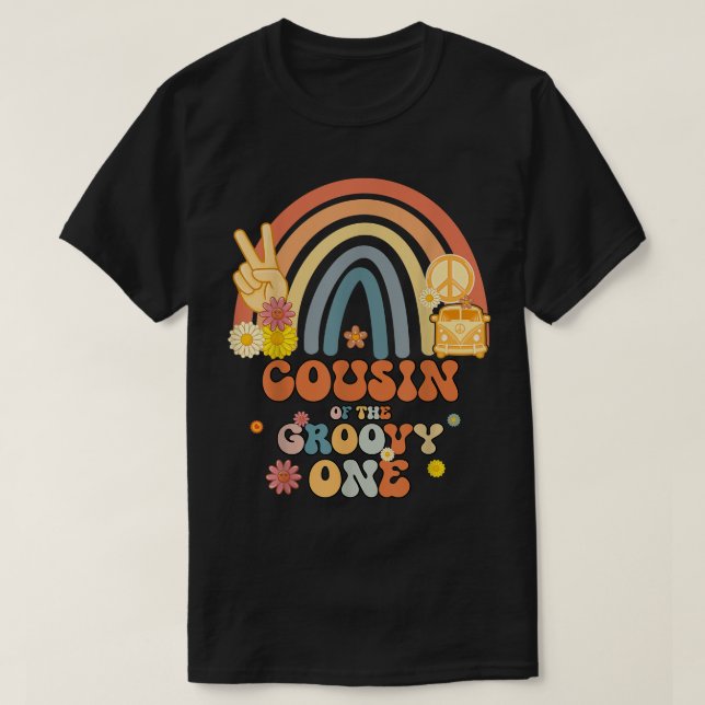 T-shirt Cousin du parc d'anniversaire Super One Rainbow Bo (Design devant)