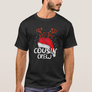 T-shirt Cousin Équipage de Noël Pyjama Santa Hat Reindeer