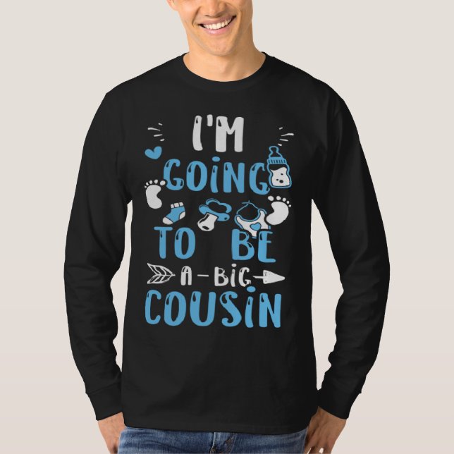 T-shirt Cousin I m Going To Be A Big Cousin  Baby Boy (Devant)