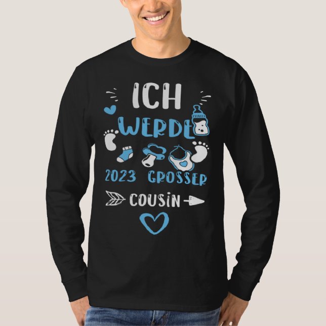 T-shirt Cousin Ich Werde 2023 Großer Cousin  Baby Boy (Devant)