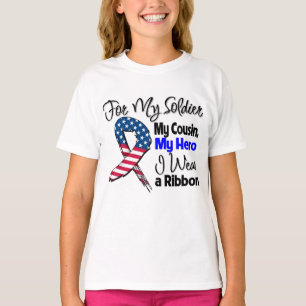 T-shirt Cousin - mon soldat, mon ruban patriotique de