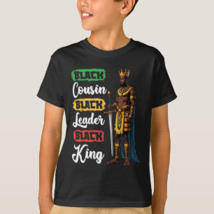 T-shirt Cousin Noir Leader Noir Roi Noir Américain Afri