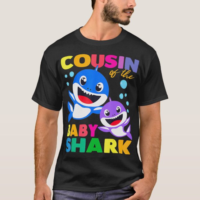 T-shirt Cousin Of The Baby Shark Birthday Cousin Shark  (Devant)