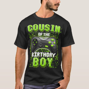 T-shirt Cousin of the Birthday Boy Matching Vidéo Jeu Bir