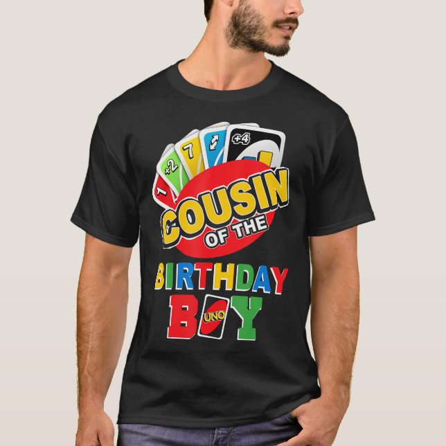 T-shirt Cousin Of The Birthday Boy Shirt Uno Papa Père (Devant)