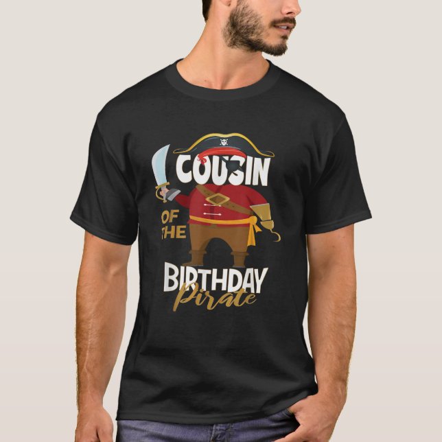 T-shirt Cousin Of The Birthday Pirate Boys Treasure Map Pa (Devant)