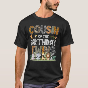 T-shirt Cousin Of The Birthday Twins Safari Wild One Zoo A