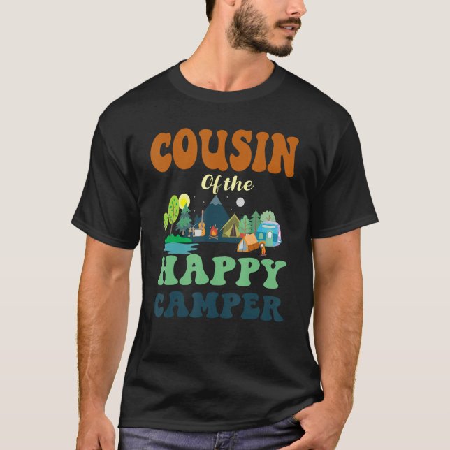 T-shirt Cousin Of The Happy Camper Men 1st Bday Camping Tr (Devant)