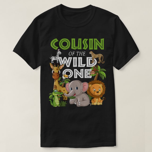 T-shirt Cousin of the Wild One Zoo Anniversaire Safari Jun (Design devant)
