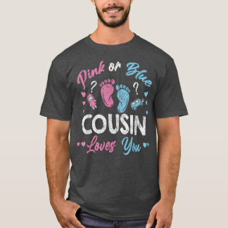 T-shirt Cousin Rose Ou Bleu Vous Aime Genre Révéler Vintag