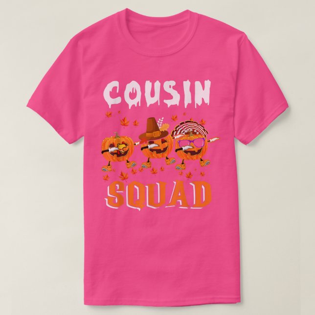 T-shirt Cousin Squad Thanksgiving Trois Dabbing Effrayant  (Design devant)
