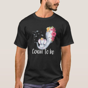 T-shirt Cousine Éléphant Futur Bébé Fête Cousine Féminine