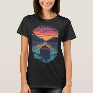 T-shirt Cousins Aventures en barque au coucher du soleil s
