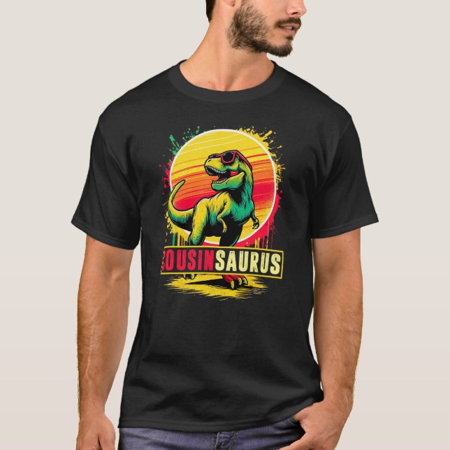 T-shirt Cousinsaurus T Rex Dinosaur Cousin Saurus Sunglass (Devant)