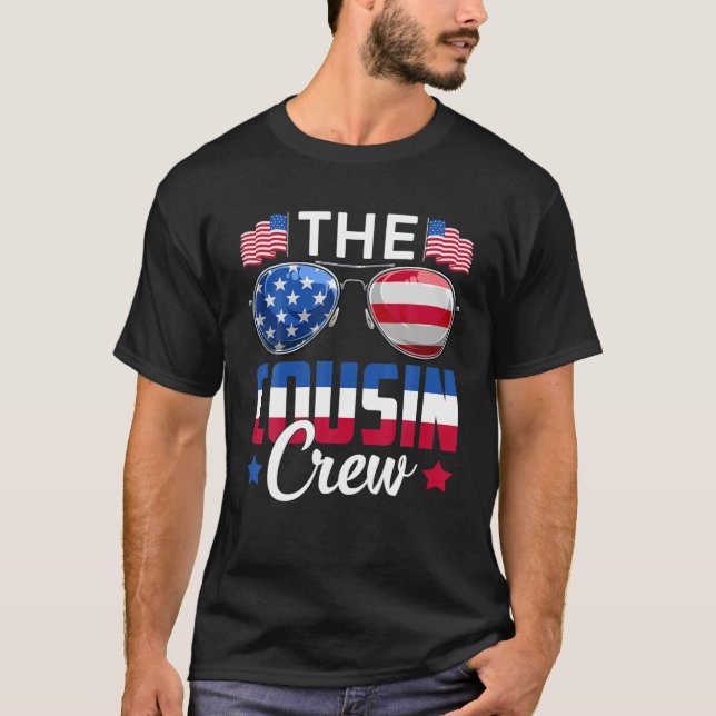 T-shirt Coussin Crew USA Drapeau Lunettes de soleil Famill (Devant)