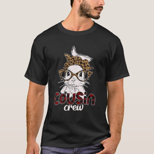 T-shirt Coussin Équipe Bunny Leopard Rabbit Face mignonne  (Devant)