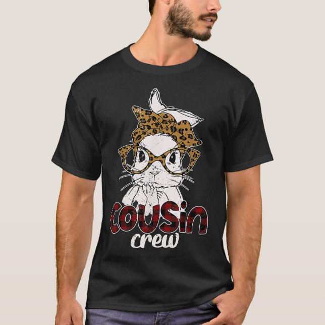 T-shirt Coussin Équipe Bunny Leopard Rabbit Face mignonne  (Devant)