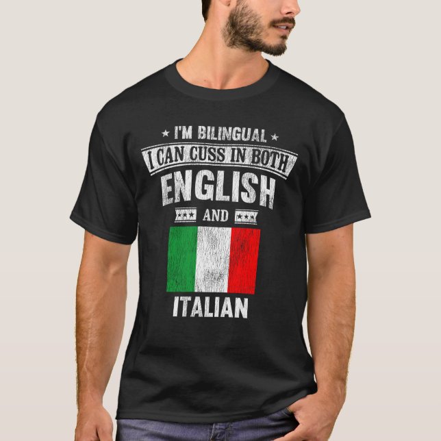 T-shirt Coussins dans le drapeau anglais et italien Funny  (Devant)