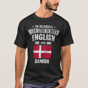 T-shirt Coussins En Anglais et Danois Drôle Danemark