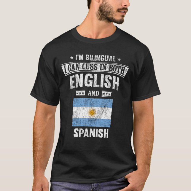 T-shirt Coussins en anglais et espagnol Funny Argentine Dr (Devant)