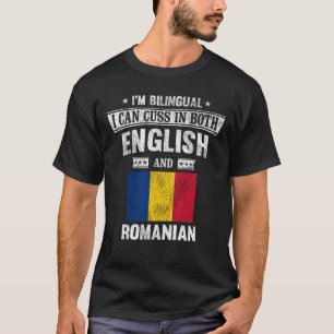 T-shirt Coussins en anglais et roumain Funny Roumanie Drap