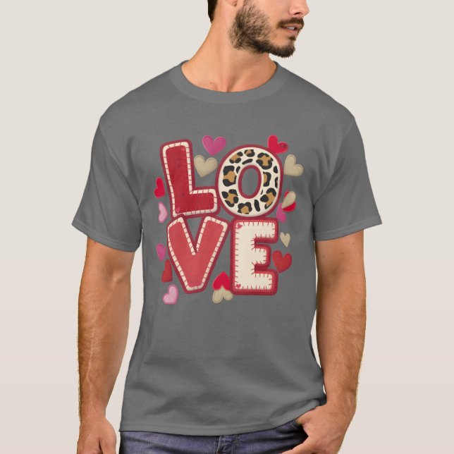 T-shirt Cousu avec amour amie (Devant)