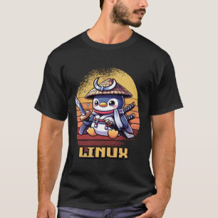 T-shirt Coût de tenue de pingouin samouraï Linux mignonne 
