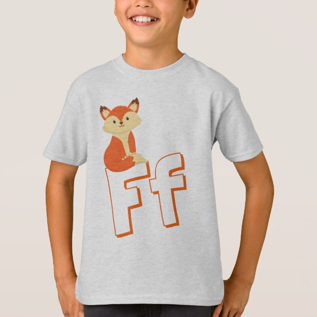 T-shirt Coute F pour Fox - Enfants ABCD English Alphabet (Devant)