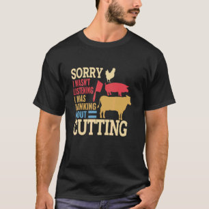 T-shirt Couteau d'abattage de boucher Porc Bétail Vache Bo