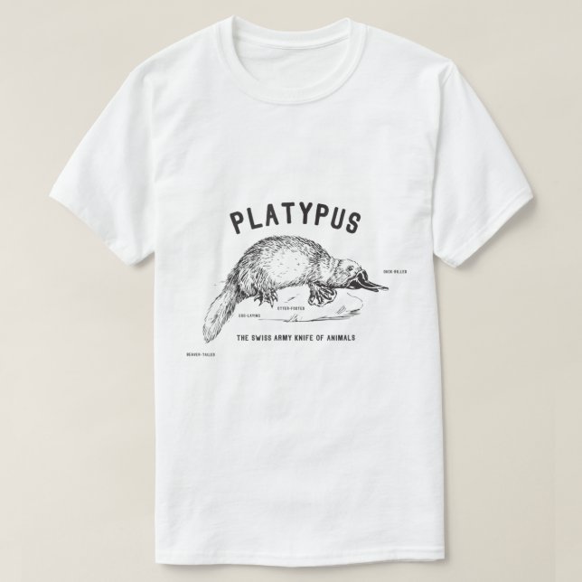T-shirt Couteau d'animaux de l'armée suisse Platypus (Design devant)