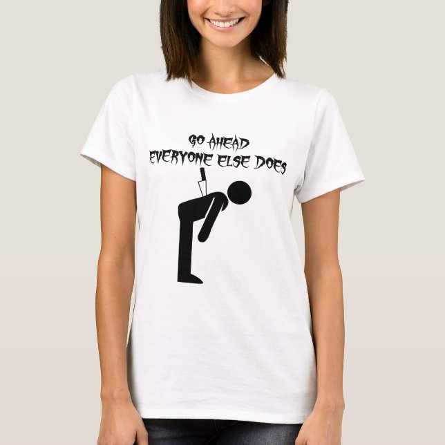 T-shirt Couteau En Arrière Allez À L'Avant Tout Le Monde F (Devant)