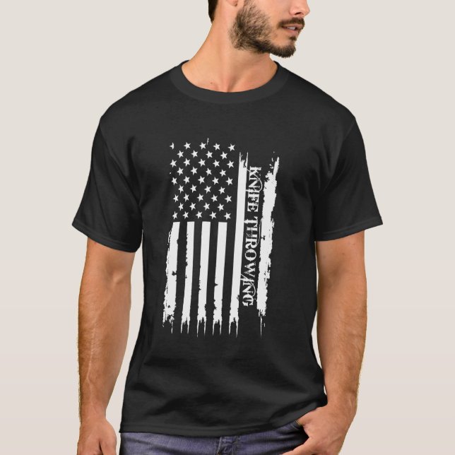 T-shirt Couteau lançant des États-Unis déprimé avec le dra (Devant)