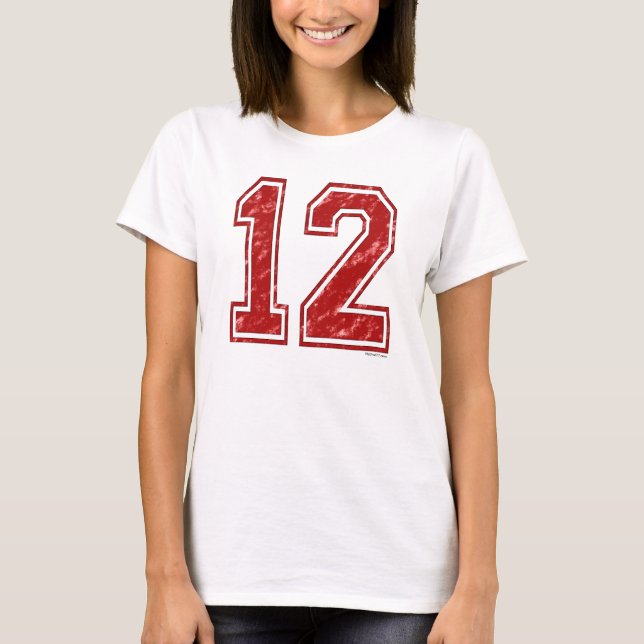T-shirt Coutume Jersey de 12 rouges (Devant)