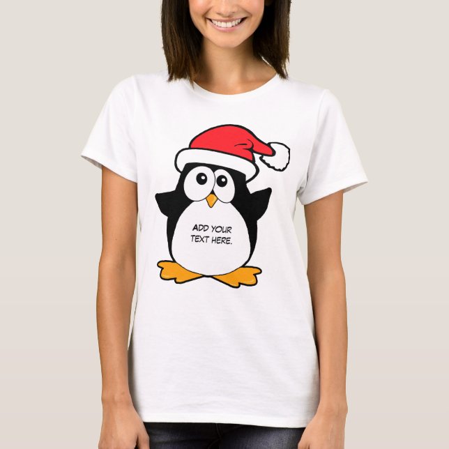T-shirt Coutume mignonne de pingouin de Noël (Devant)