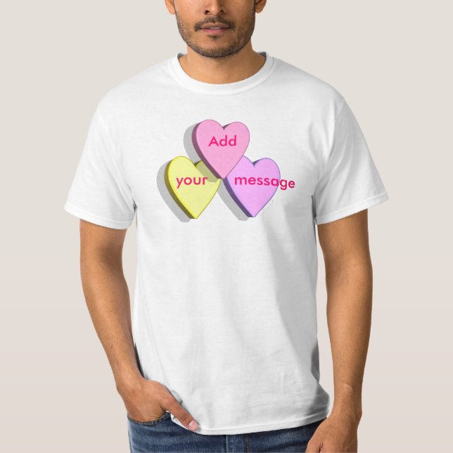 T-shirt Coutume personnalisable de regard de coeurs de (Devant)