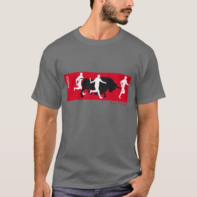 T-shirt Coutume, San Fermin Pamplona, course (Devant)